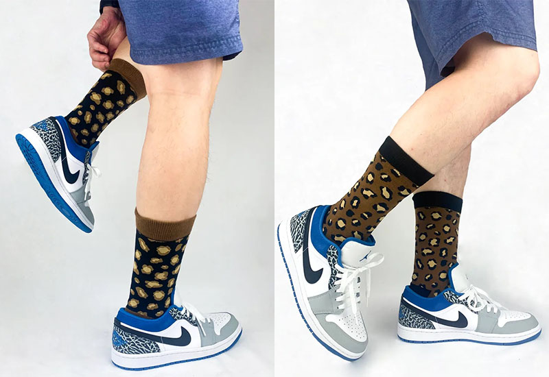 豹紋襪-黑 厚襪款(2種尺寸)